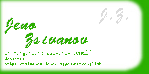 jeno zsivanov business card